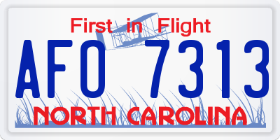NC license plate AFO7313