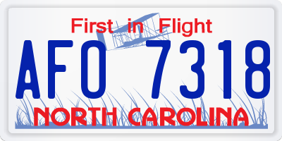 NC license plate AFO7318