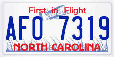 NC license plate AFO7319