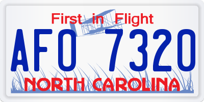 NC license plate AFO7320