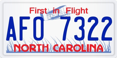 NC license plate AFO7322