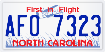 NC license plate AFO7323
