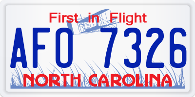 NC license plate AFO7326