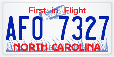 NC license plate AFO7327