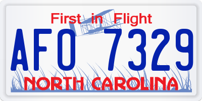 NC license plate AFO7329