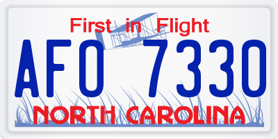 NC license plate AFO7330