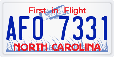 NC license plate AFO7331