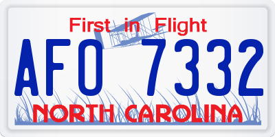 NC license plate AFO7332