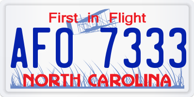 NC license plate AFO7333