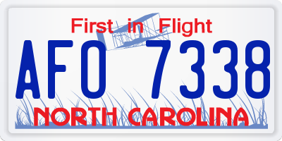 NC license plate AFO7338