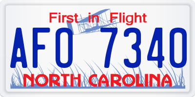 NC license plate AFO7340