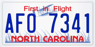 NC license plate AFO7341