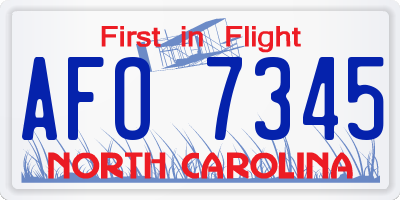 NC license plate AFO7345