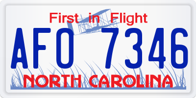 NC license plate AFO7346