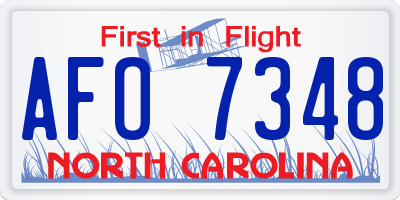 NC license plate AFO7348