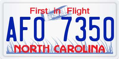 NC license plate AFO7350