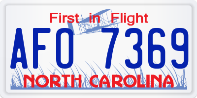 NC license plate AFO7369