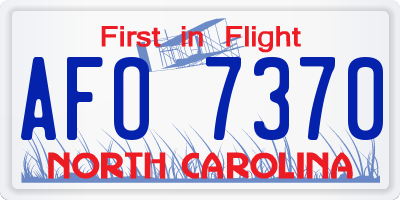 NC license plate AFO7370