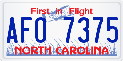 NC license plate AFO7375