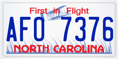 NC license plate AFO7376