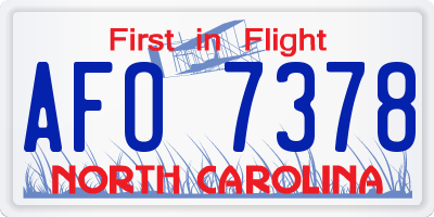 NC license plate AFO7378