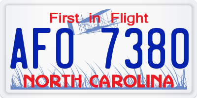 NC license plate AFO7380