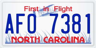 NC license plate AFO7381