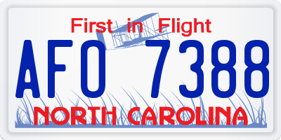 NC license plate AFO7388