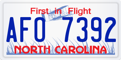 NC license plate AFO7392