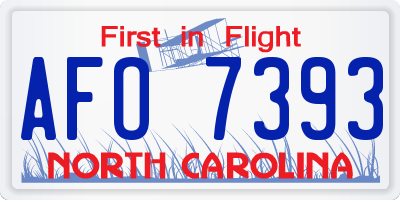 NC license plate AFO7393