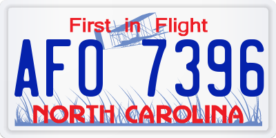 NC license plate AFO7396