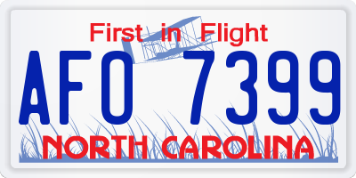 NC license plate AFO7399