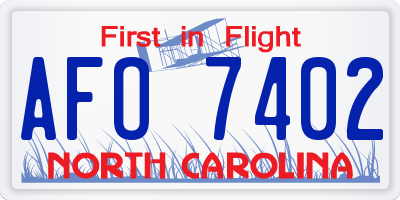 NC license plate AFO7402