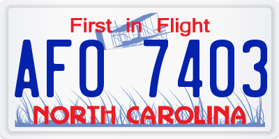 NC license plate AFO7403