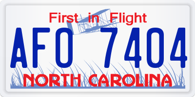 NC license plate AFO7404
