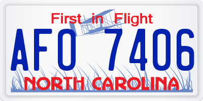 NC license plate AFO7406