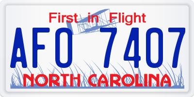 NC license plate AFO7407