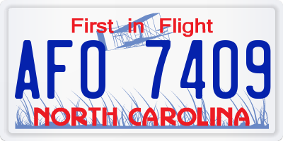 NC license plate AFO7409
