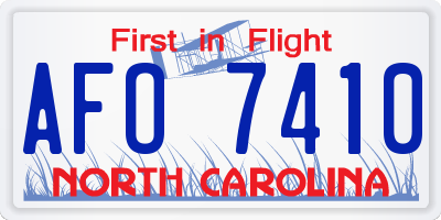 NC license plate AFO7410