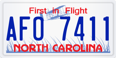 NC license plate AFO7411