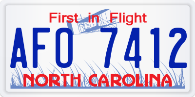 NC license plate AFO7412