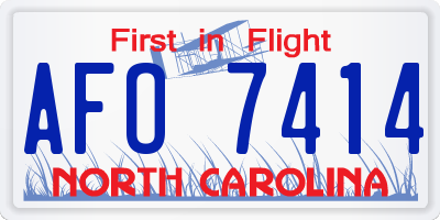 NC license plate AFO7414