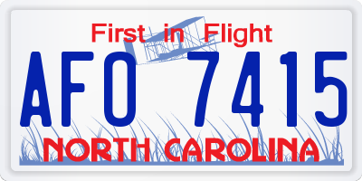 NC license plate AFO7415