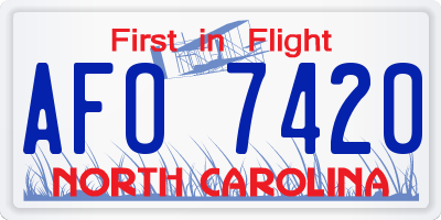 NC license plate AFO7420