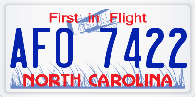 NC license plate AFO7422