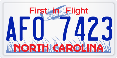 NC license plate AFO7423