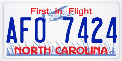 NC license plate AFO7424