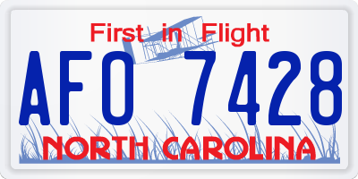 NC license plate AFO7428