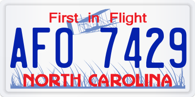 NC license plate AFO7429