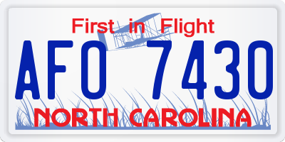 NC license plate AFO7430